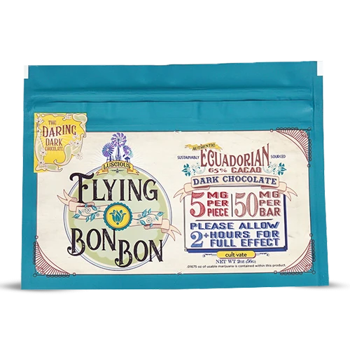 Child resistant flat bottom pouch with custom printed packaging design